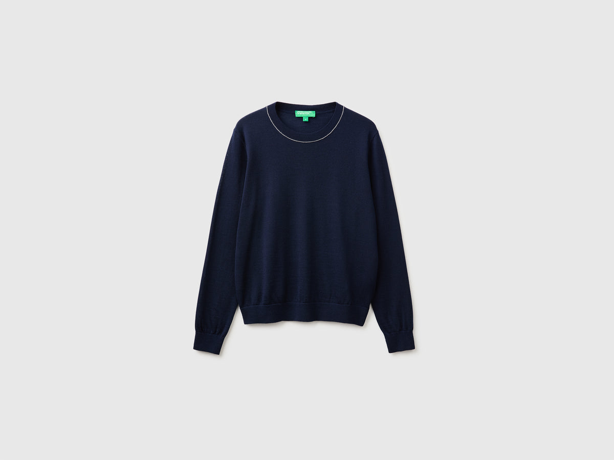 Camisola de gola redonda em pura lã Merino - ucb_image_FS