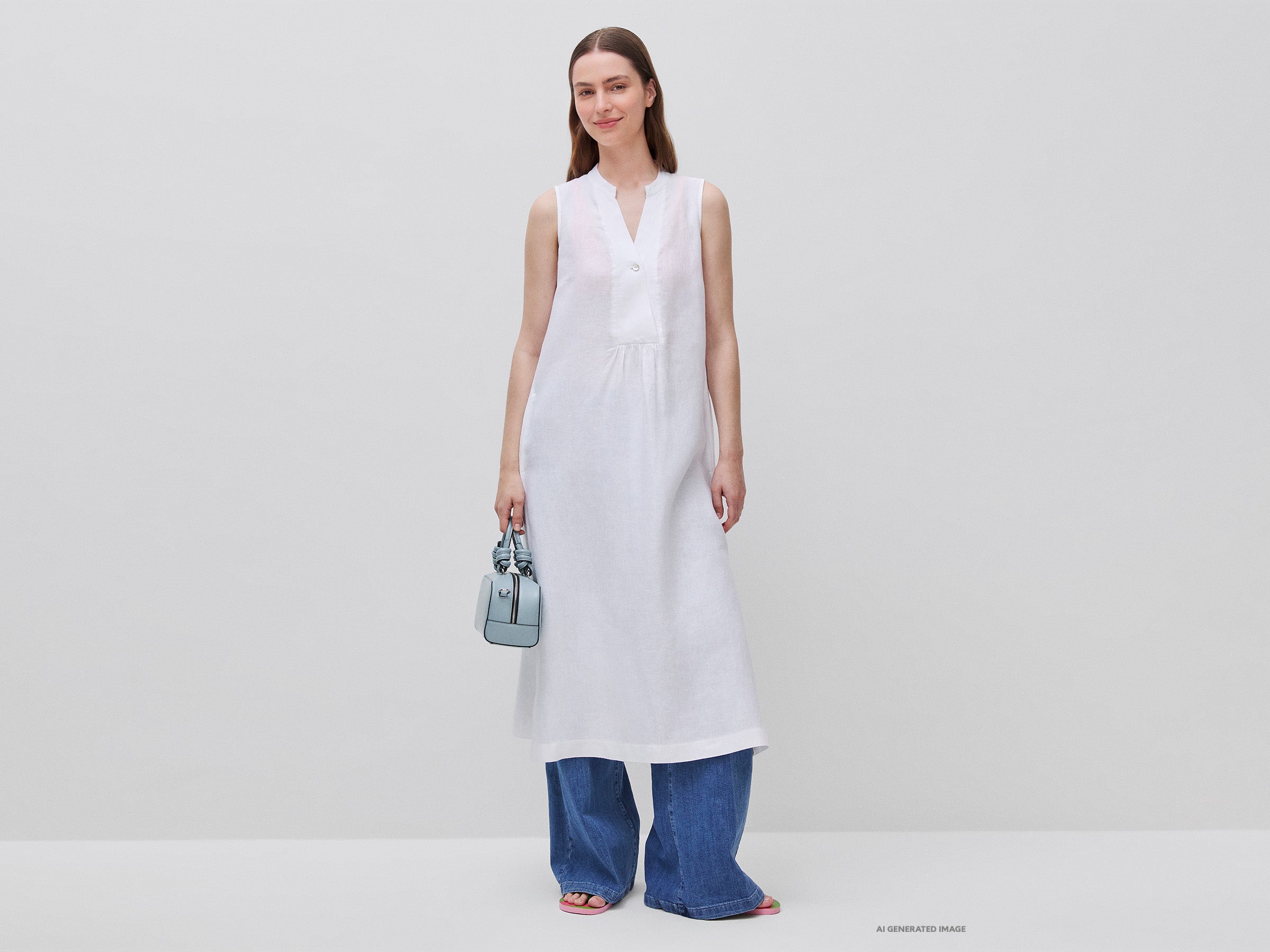 Vestido comprido 100% linho - ucb_image_FY