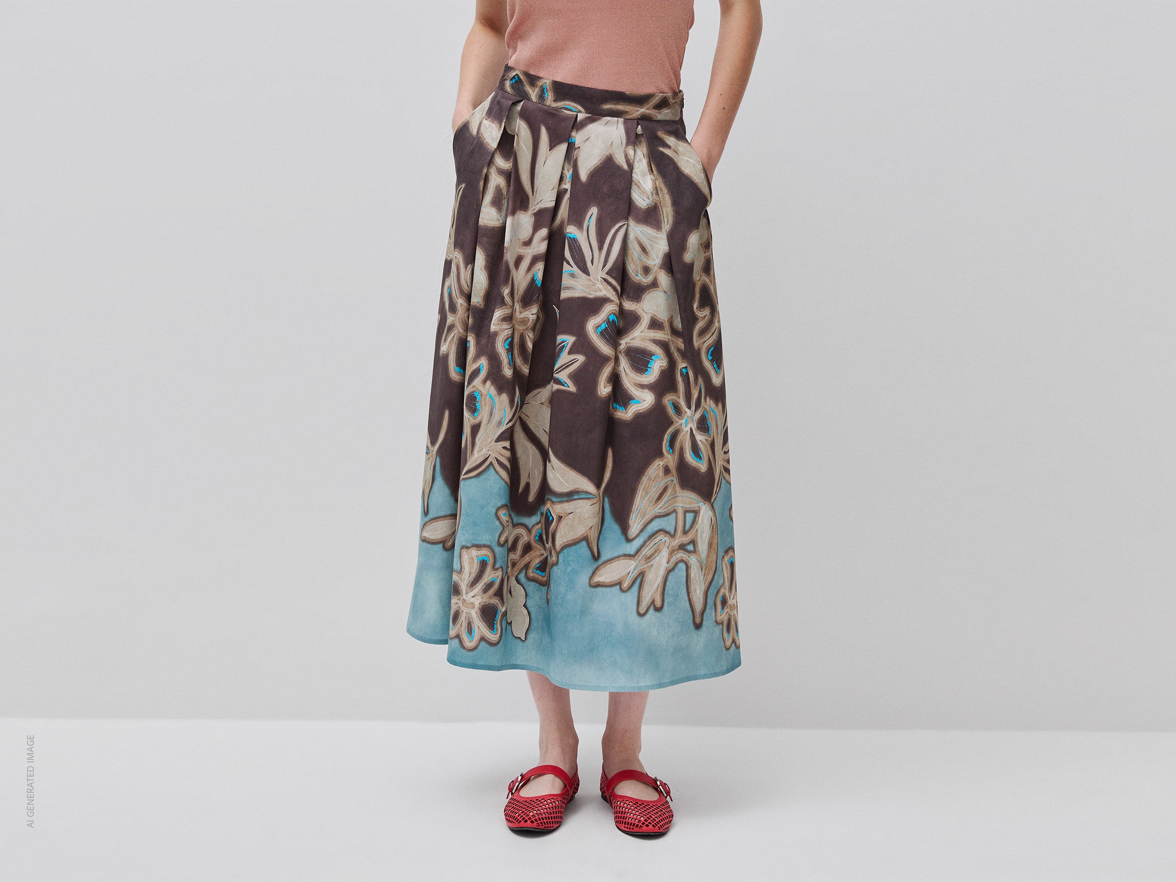 Saia comprida com estampado floral - ucb_image_F