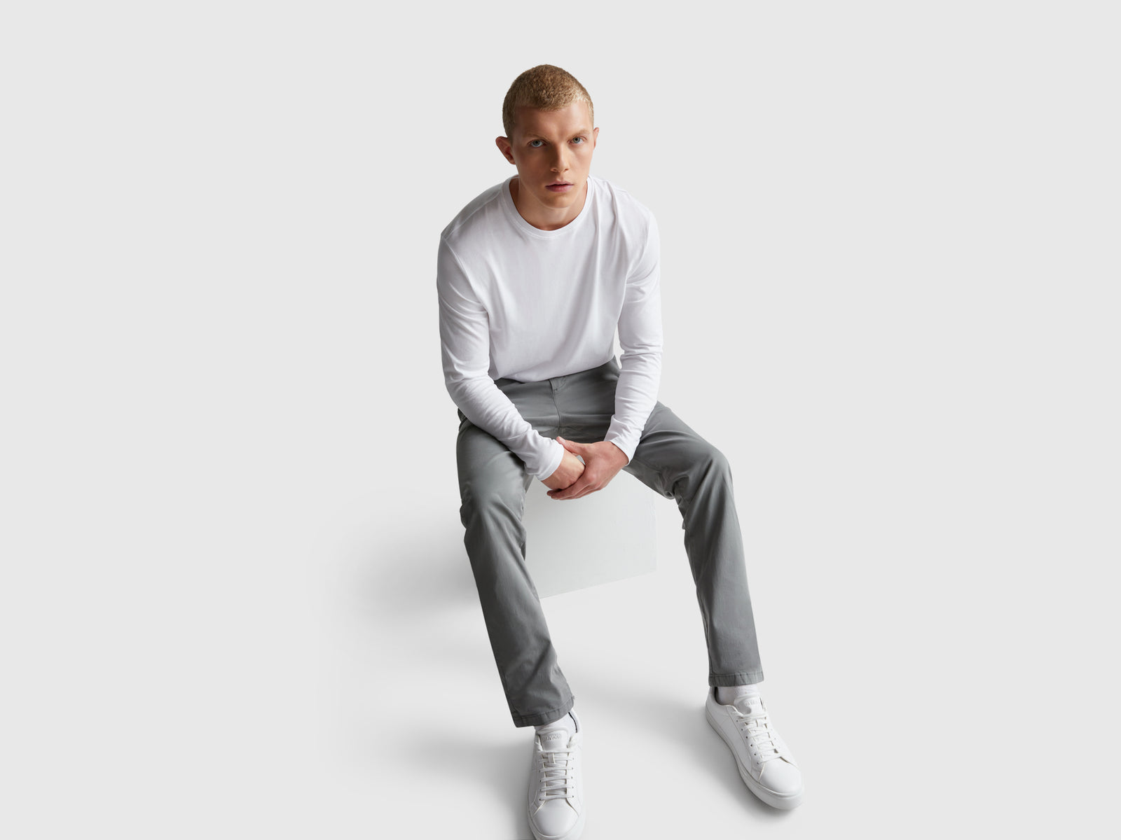 Long sleeve pure cotton t-shirt