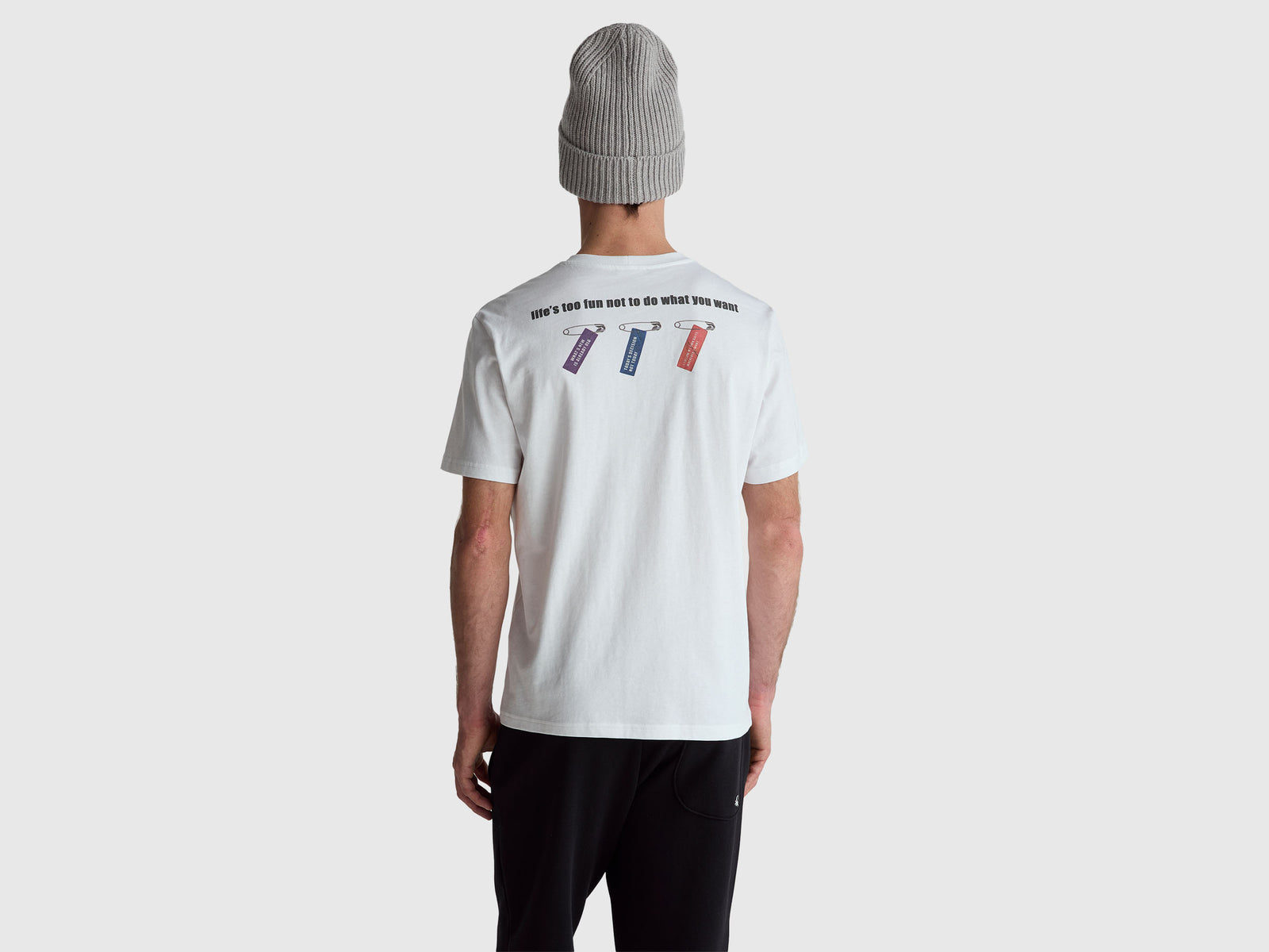 T-shirt relaxed fit com estampa à frente e atrás - ucb_image_B