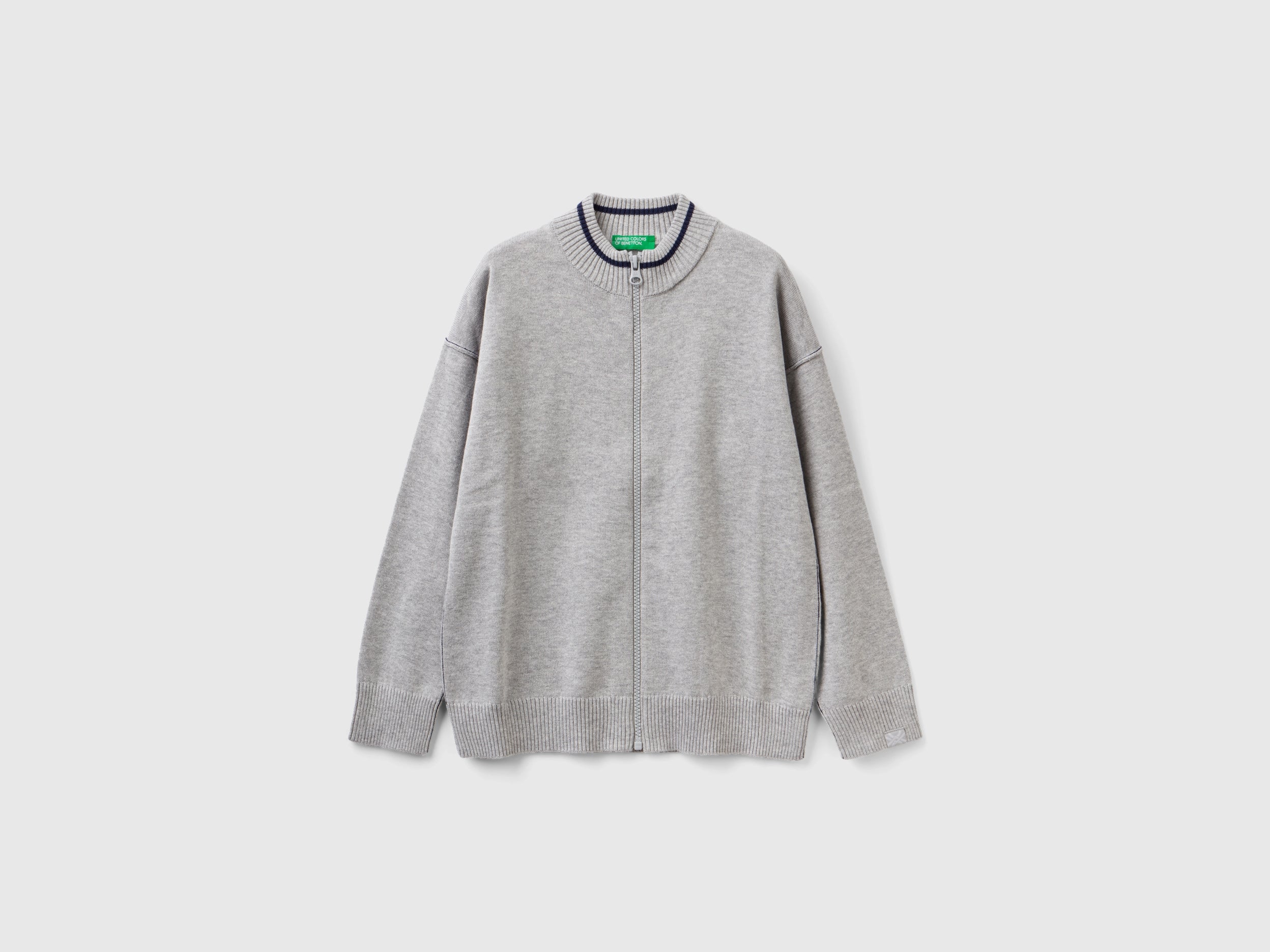 Cardigã com fecho de correr em algodão tricot - ucb_image_FS