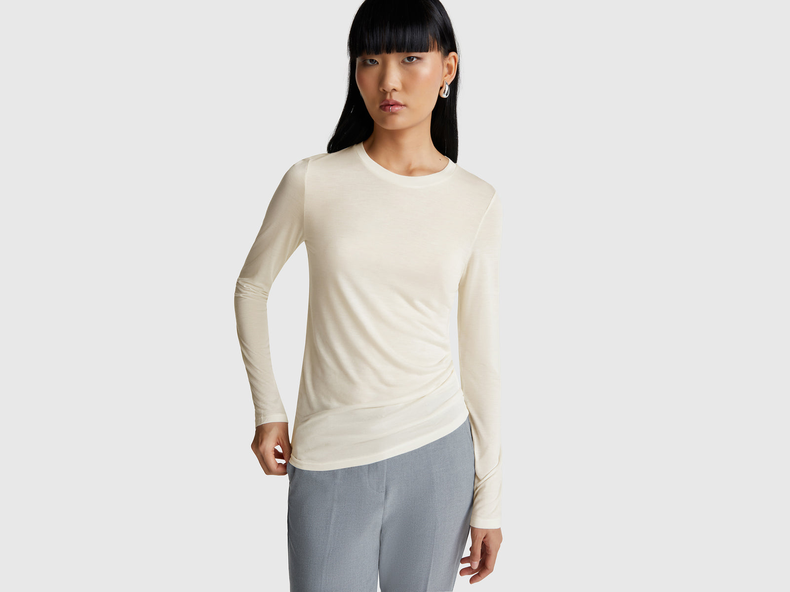 T-shirt em mistura de viscose e caxemira - ucb_image_F