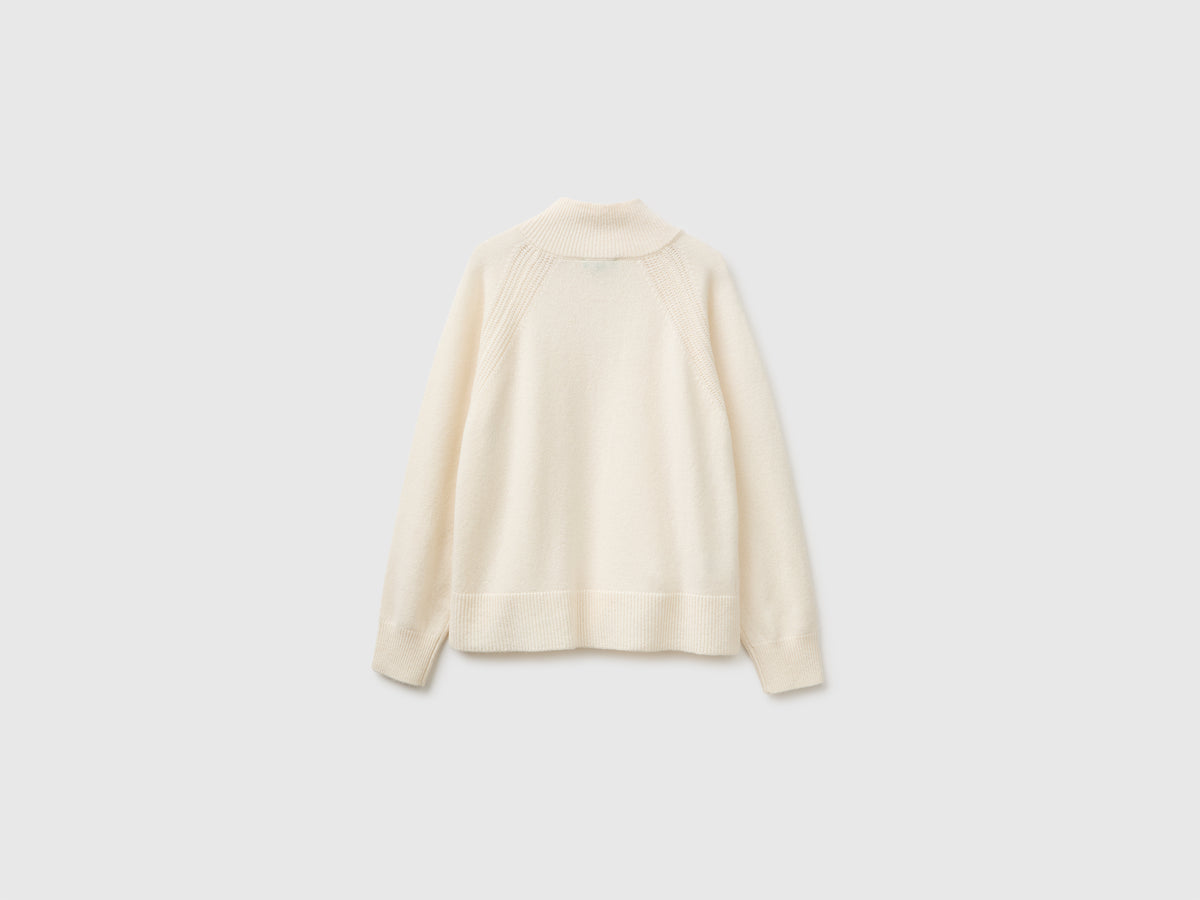 Camisola de gola alta com botões 100% lã - ucb_image_BS