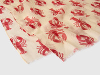 Lobster print scarf in linen blend - ucb_image_DS1