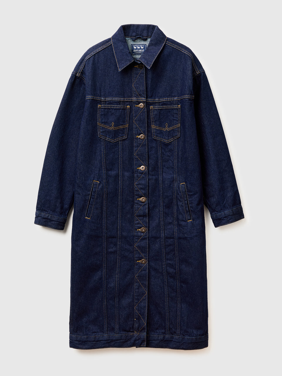 Trench comprido em denim rinse - ucb_image_FS