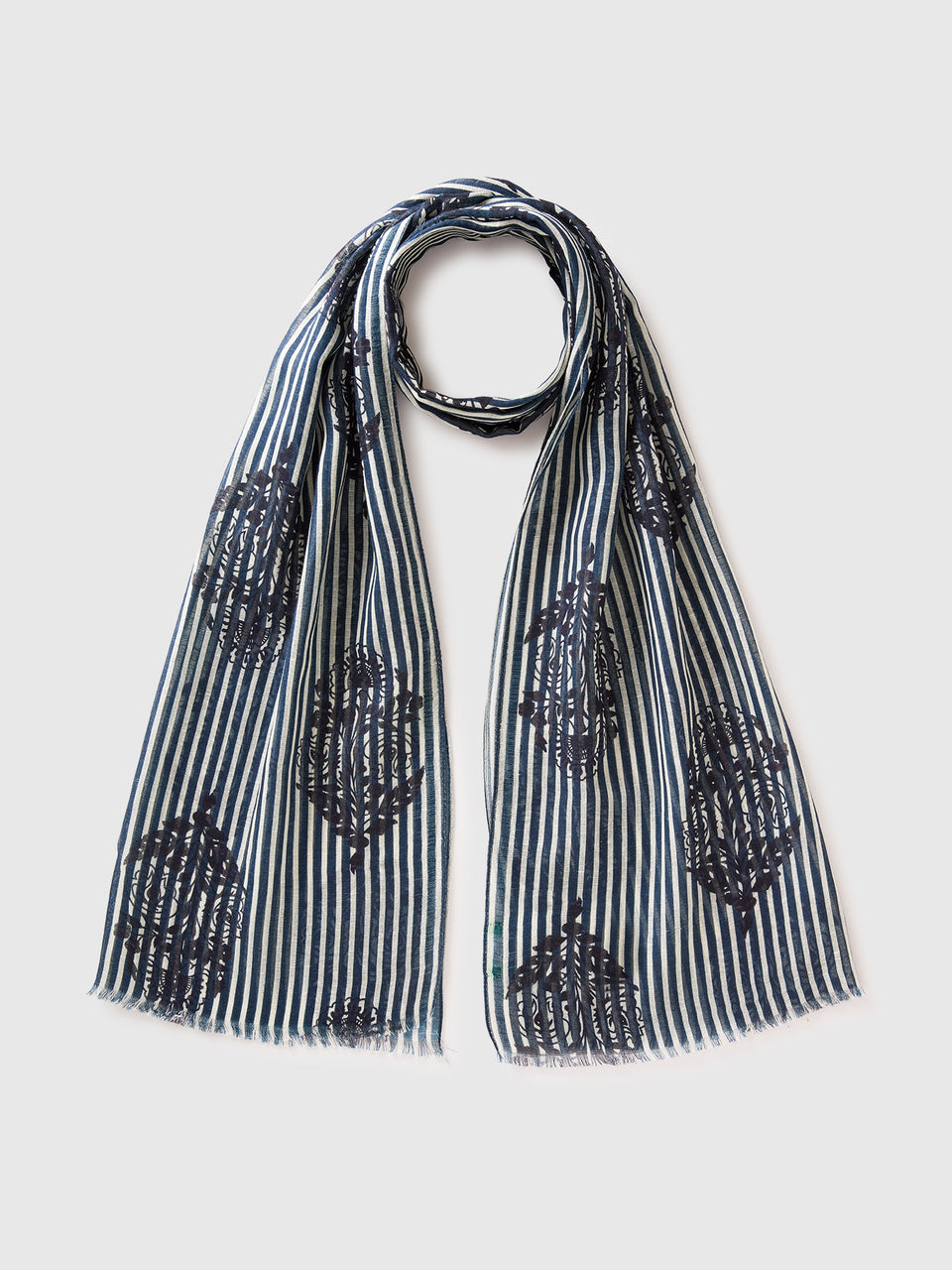 Patterned linen blend scarf - ucb_image_FS