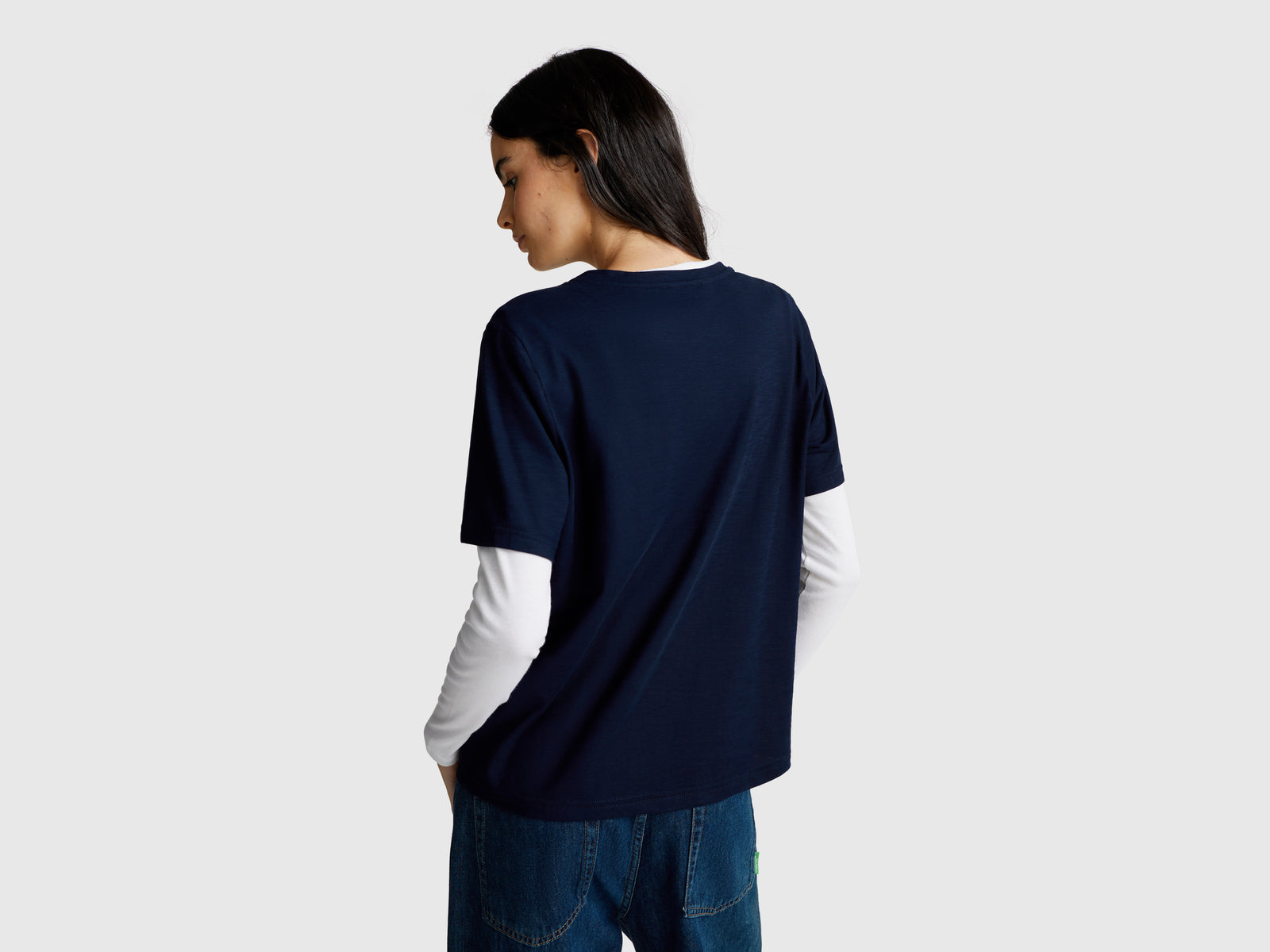 T-shirt de gola redonda em algodão flamé - ucb_image_B