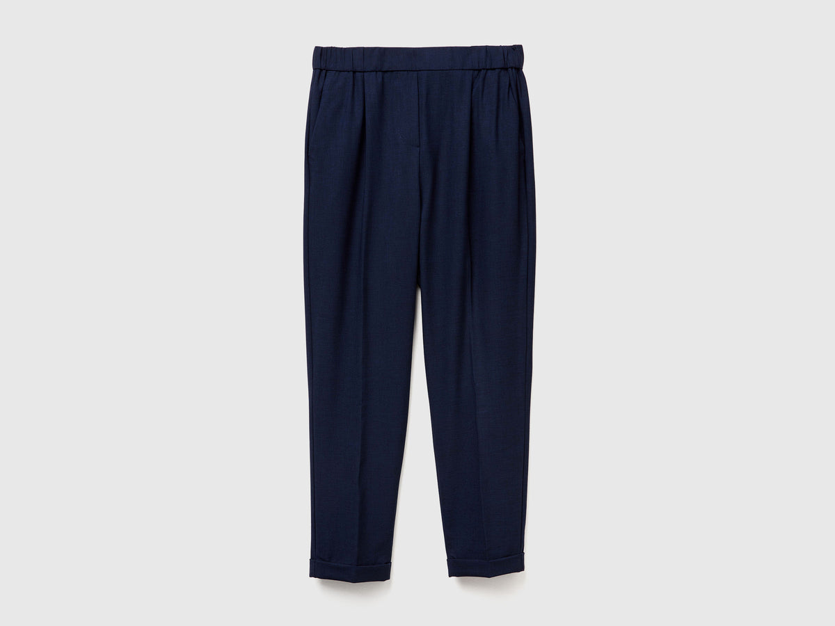 Calças com dobra em viscose mista stretch - ucb_image_FS