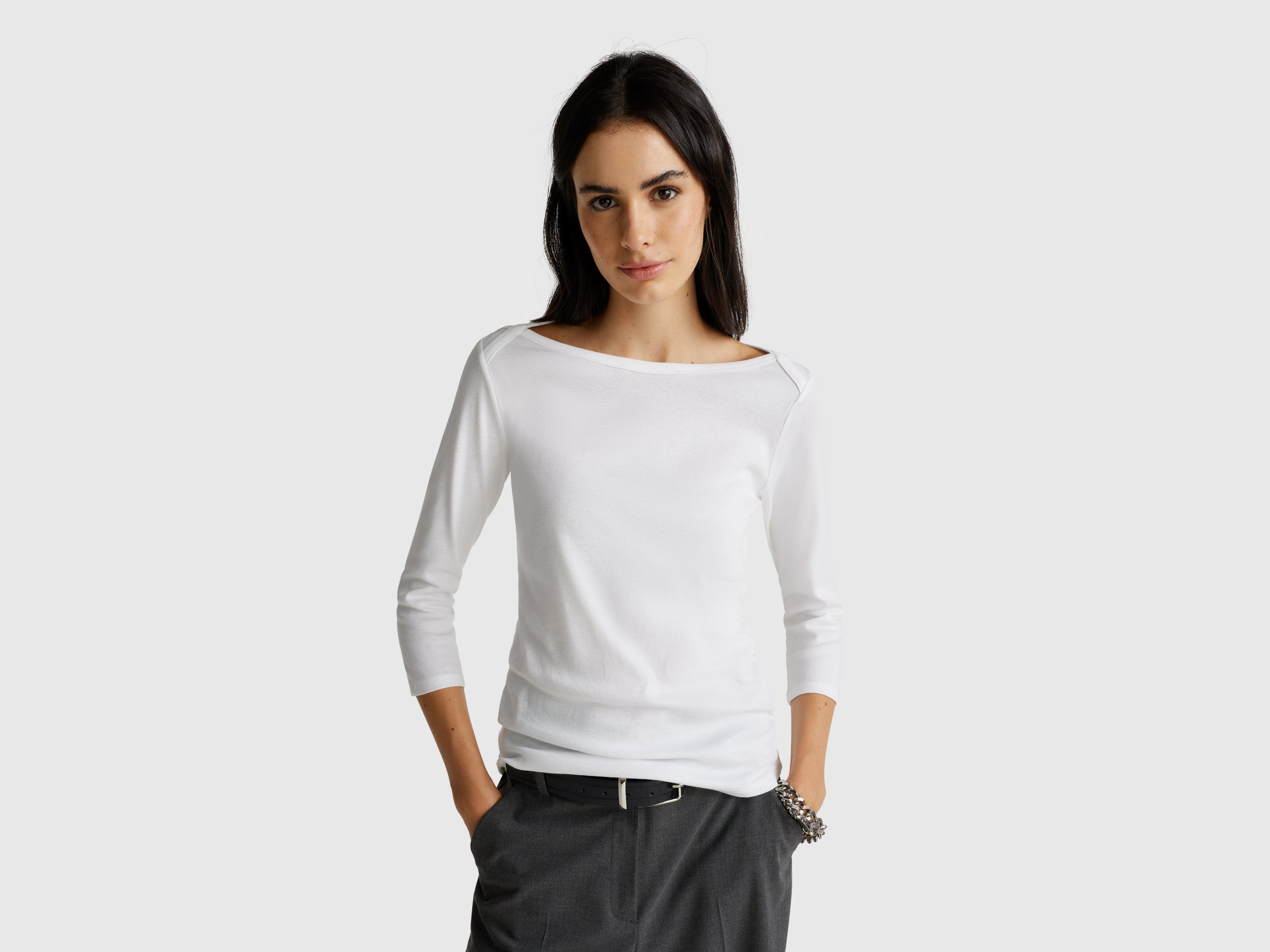 T-shirt com decote à barco - ucb_image_F