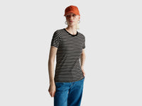 T-shirt de gola redonda às riscas - ucb_image_F