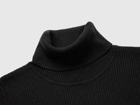 Camisola de gola alta canelada em mistura de seda e lã - ucb_image_DS1