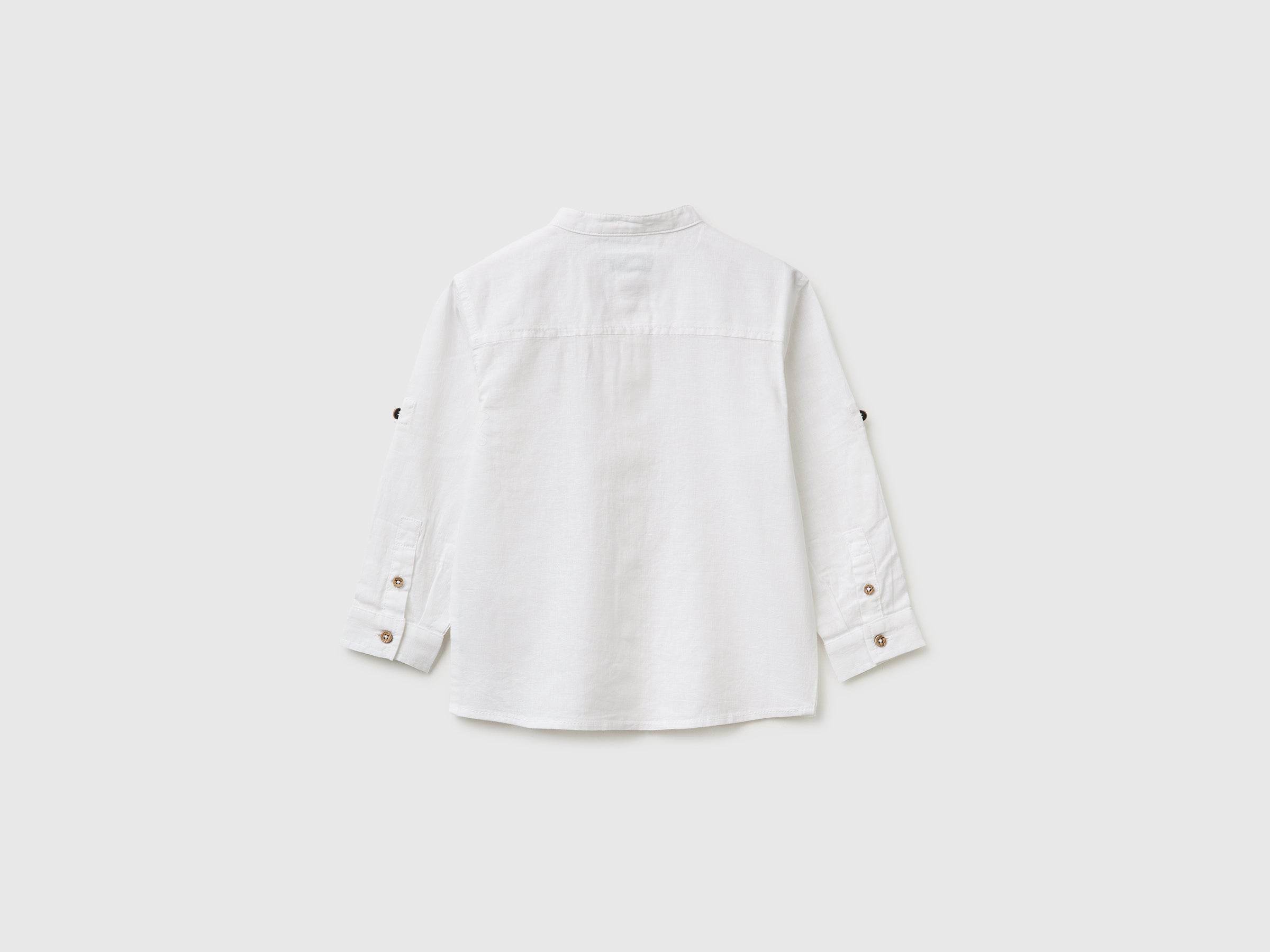 Linen blend mandarin collar shirt - ucb_image_BS