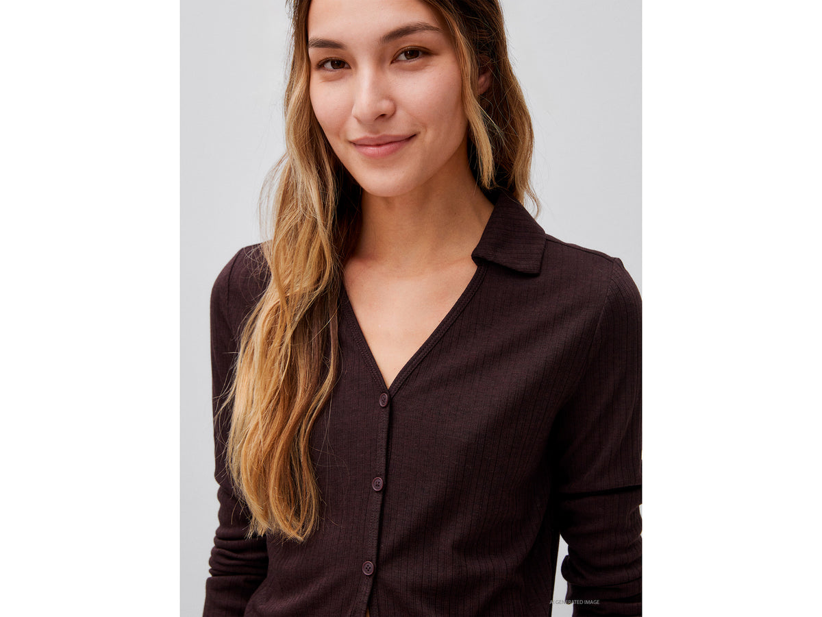 Camisola estilo polo em canelado com botões - ucb_image_FY