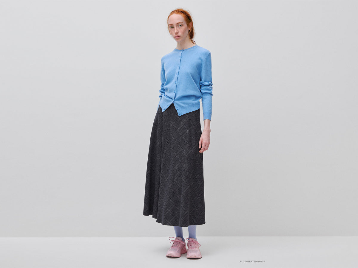 Saia comprida tartan em viscose mista - ucb_image_FY