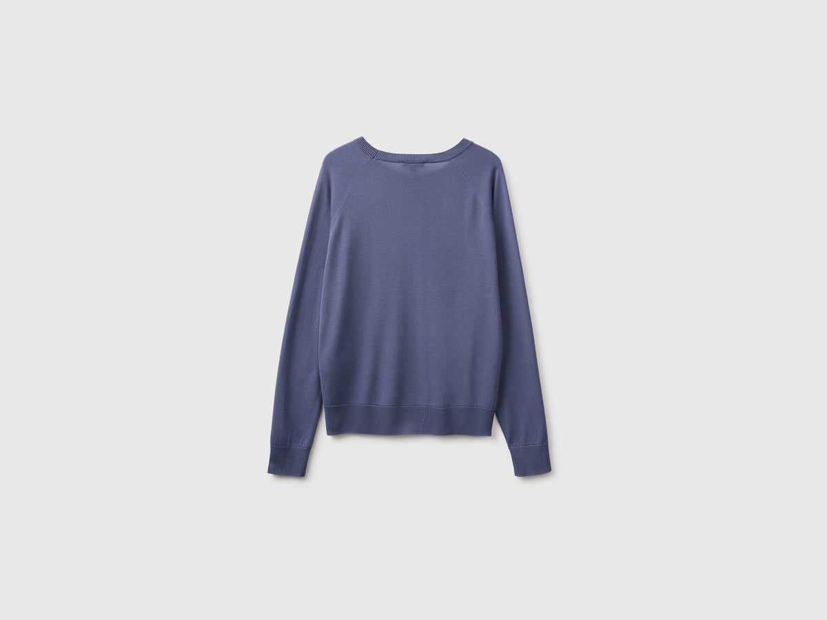 Camisola de gola redonda em mistura de seda - ucb_image_BS