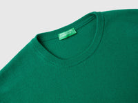 Camisola de gola redonda verde floresta em pura lã Merino - ucb_image_DS1