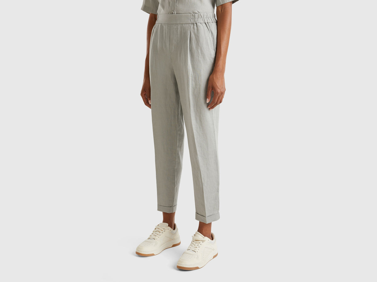 Calças regular fit em linho puro - ucb_image_F
