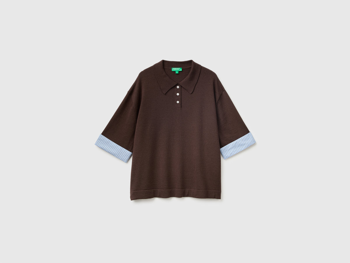 Camisola tipo polo em mistura de lã - ucb_image_FS