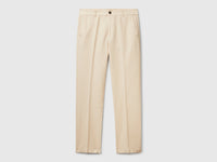 Chinos slim fit em mistura de linho - ucb_image_FS