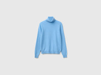 Camisola de gola alta azul-claro em pura lã Merino - ucb_image_FS