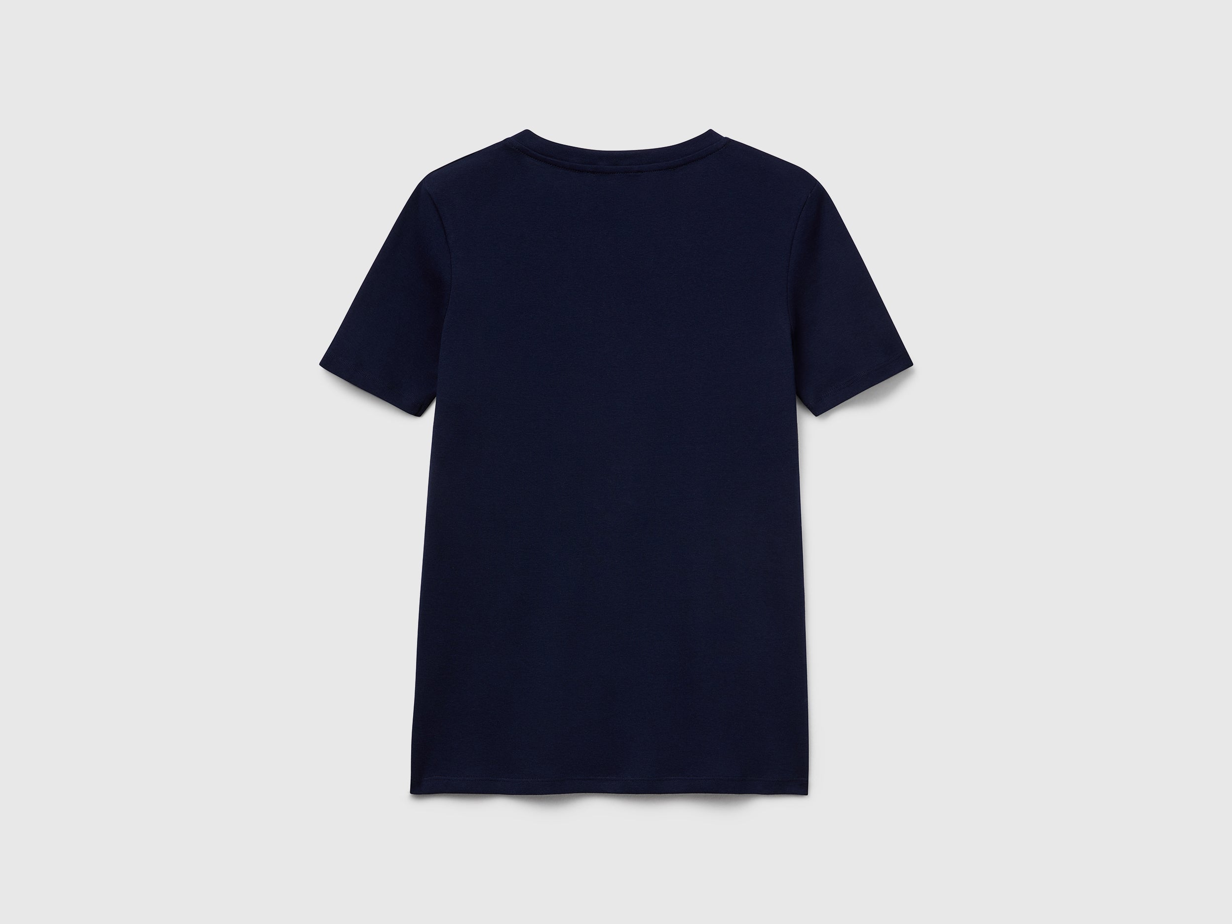 T-shirt em algodão puro com decote em V - ucb_image_BS