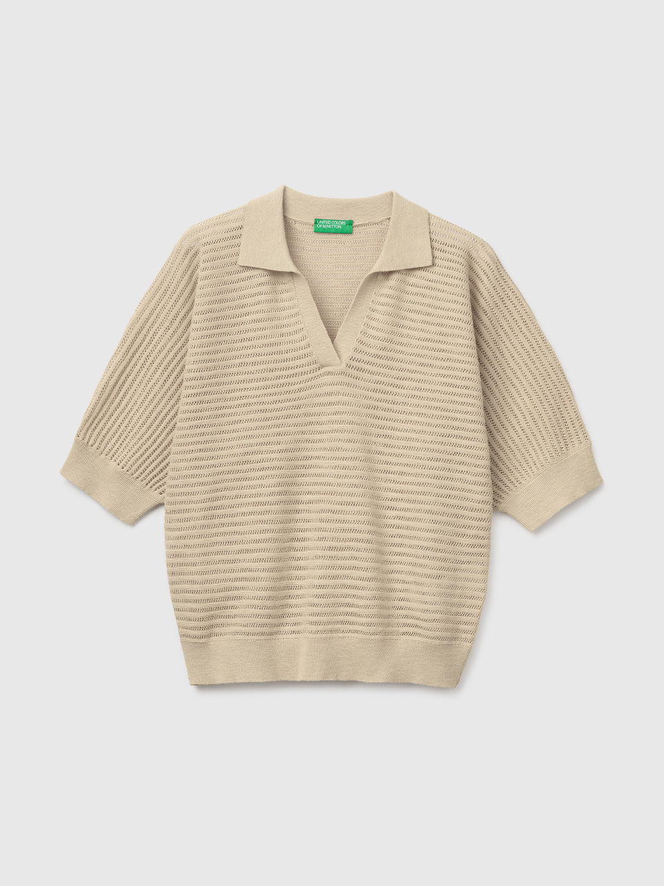 Perforated polo shirt in linen blend - ucb_image_FS