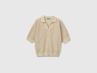 Perforated polo shirt in linen blend - ucb_image_FS