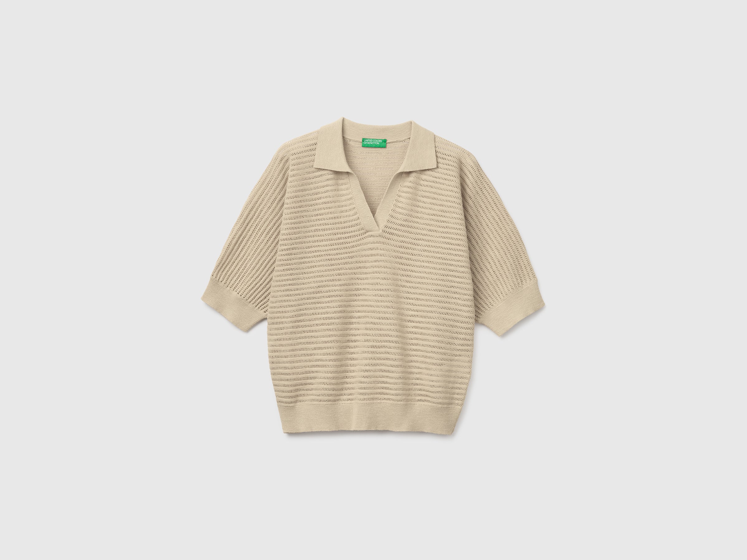 Perforated polo shirt in linen blend - ucb_image_FS