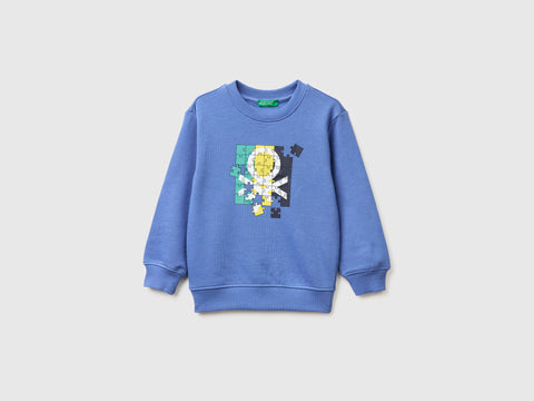 Organic cotton sweatshirt with logo print - ucb_image_FS