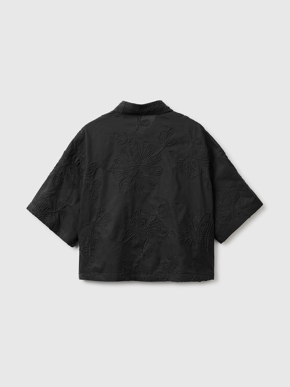 Cropped shirt with floral embroidery - ucb_image_BS