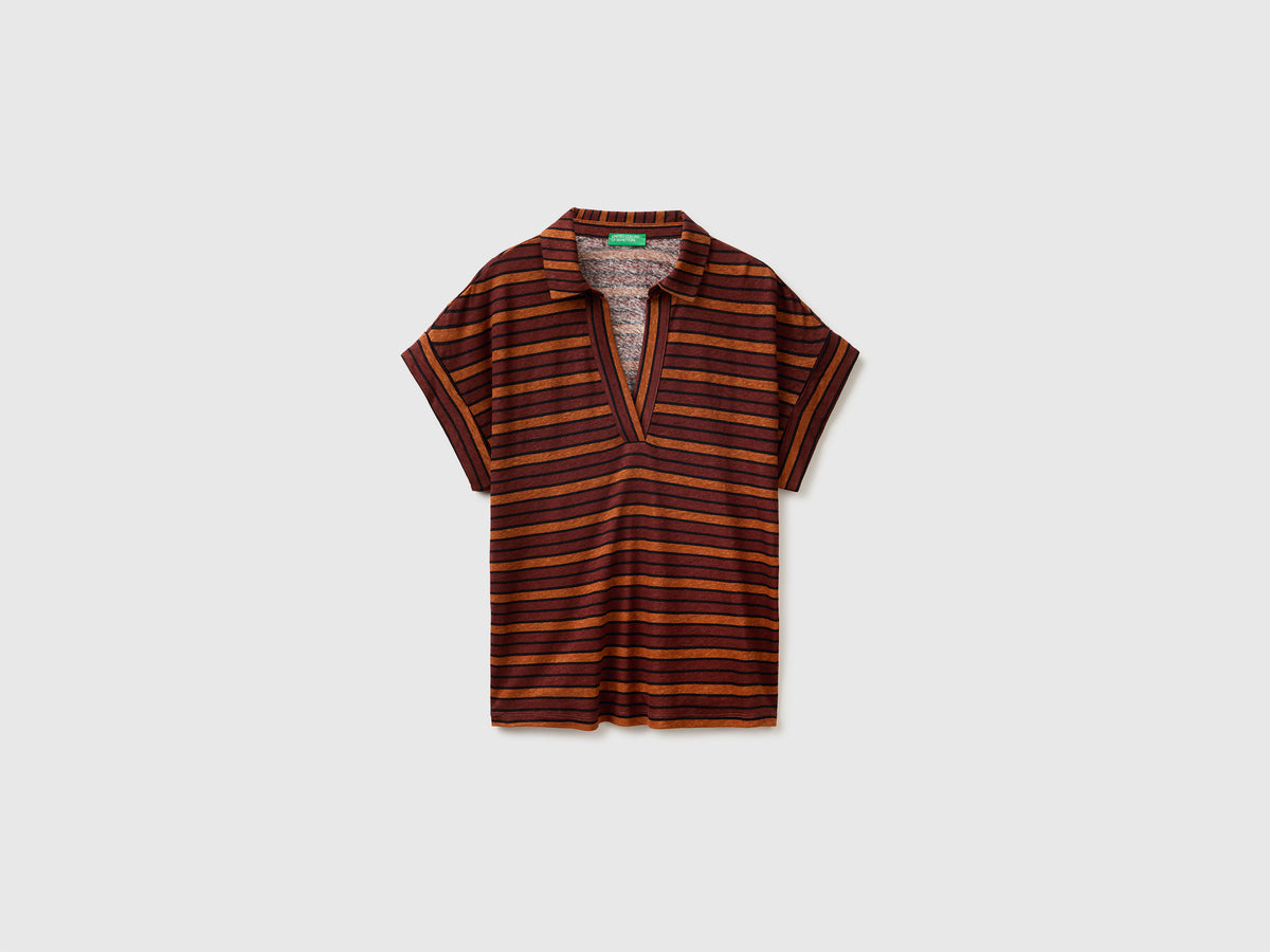 T-shirt às riscas com gola tipo polo - ucb_image_FS