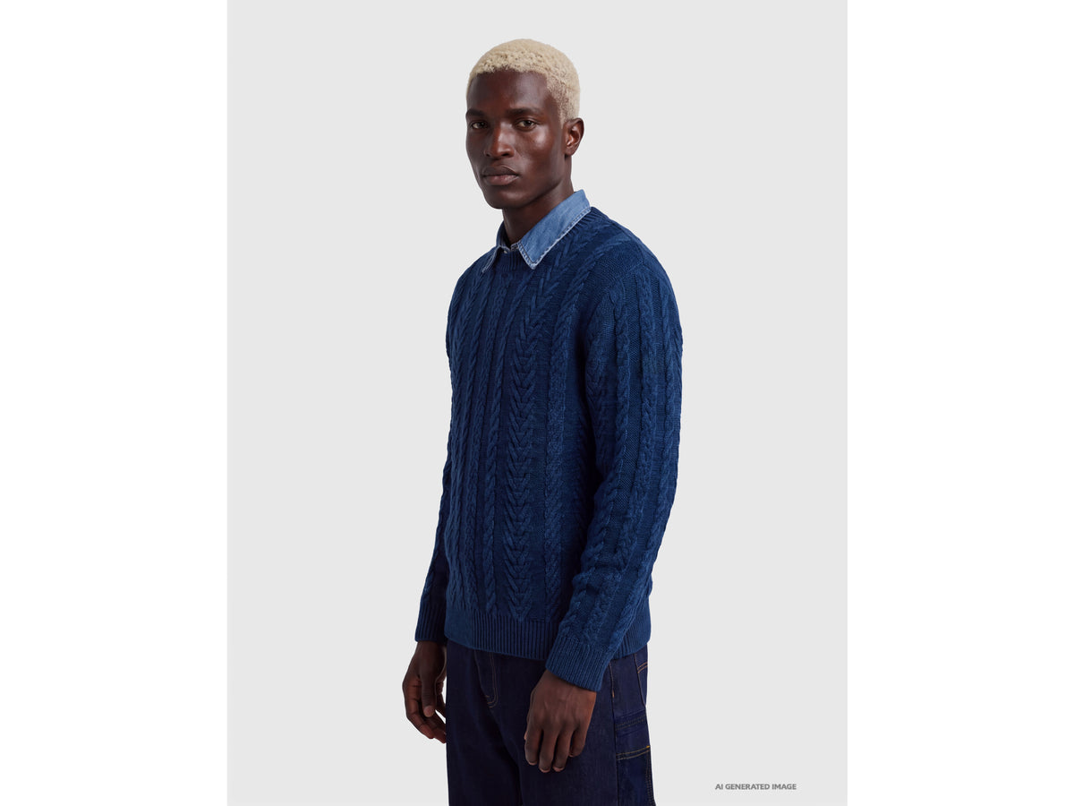 100% wool cable knit sweater