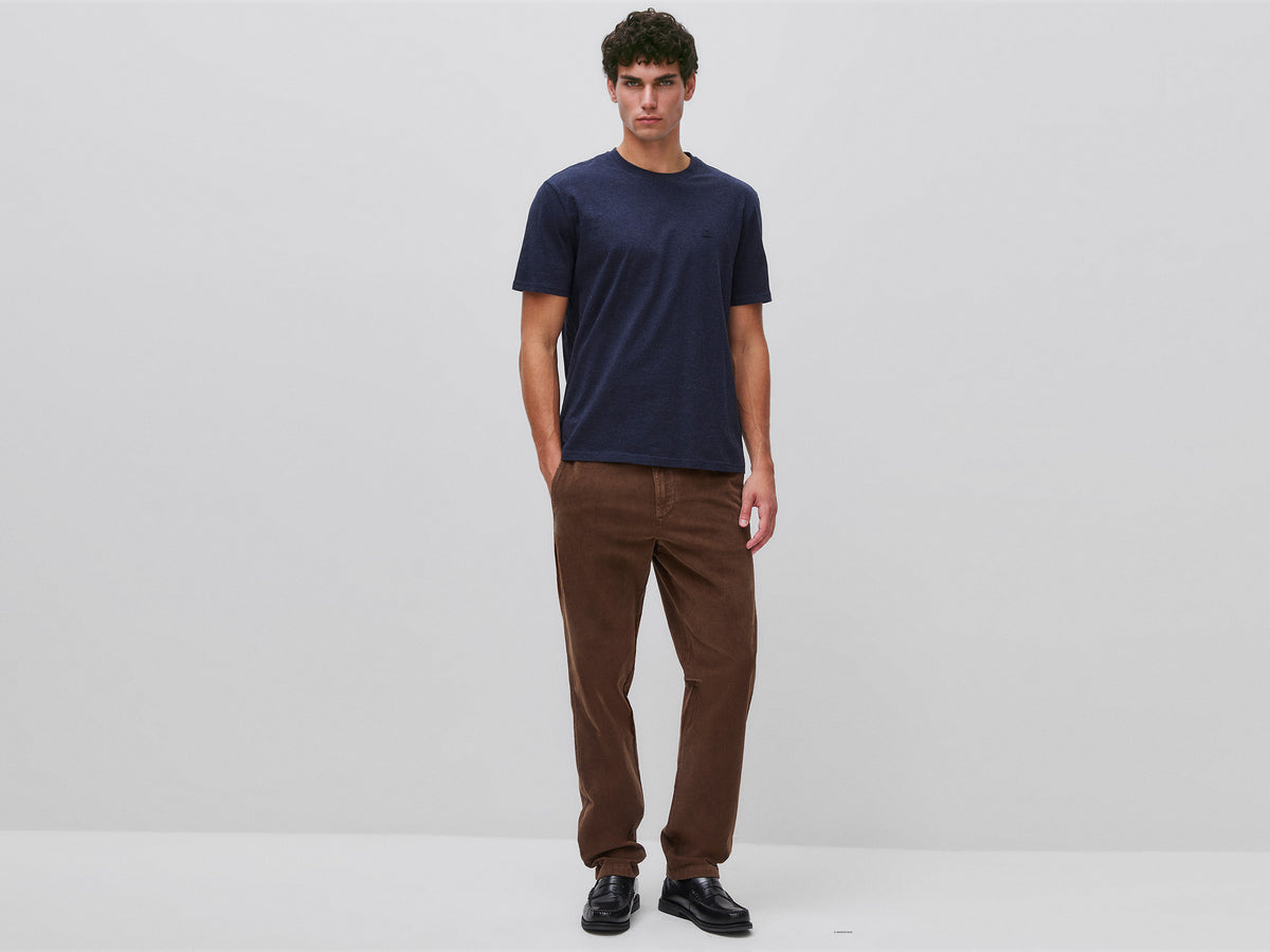 Slim-fit stretch velvet trousers