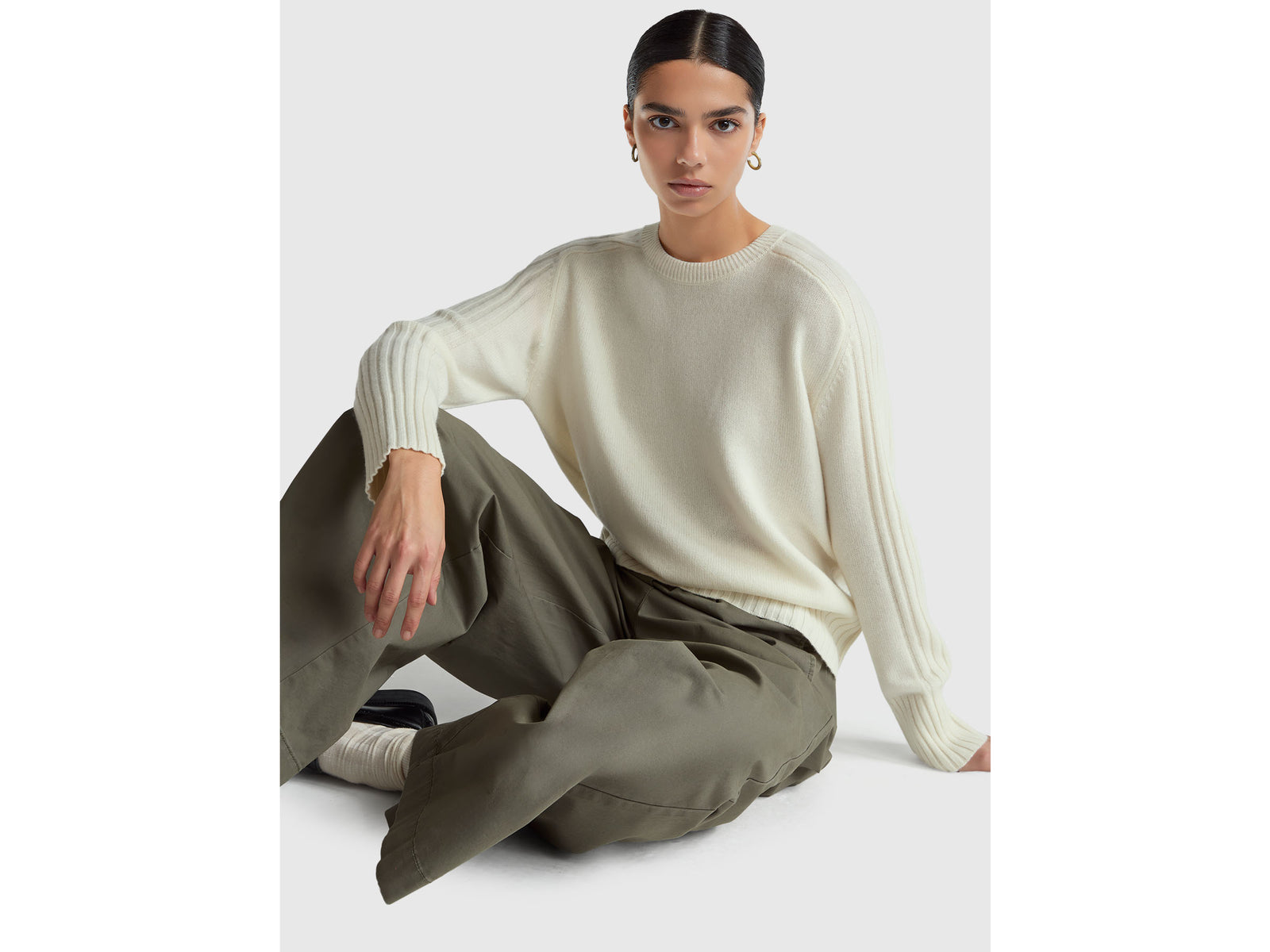 Oversized sweater in pure cashmere
