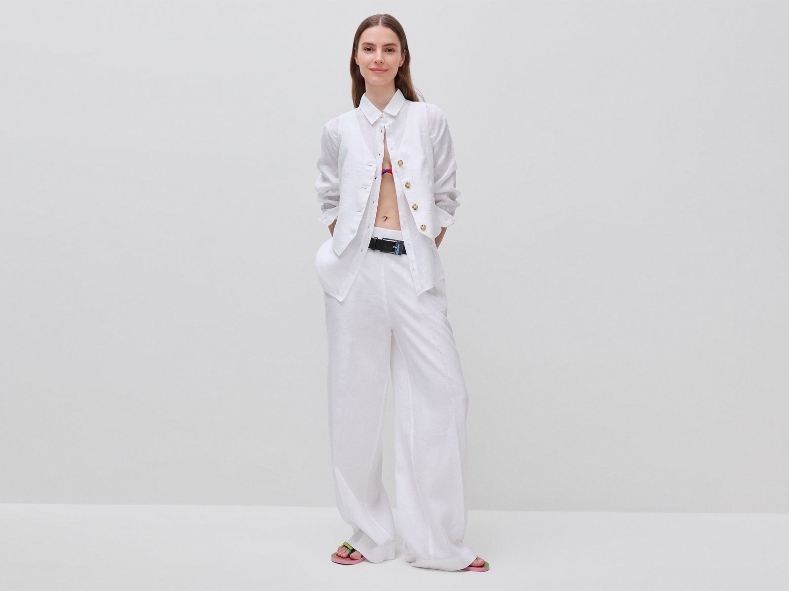 Regular fit shirt in pure linen