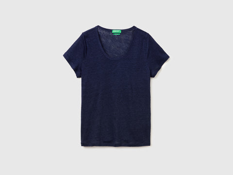 Round-neck T-shirt in pure linen - ucb_image_FS