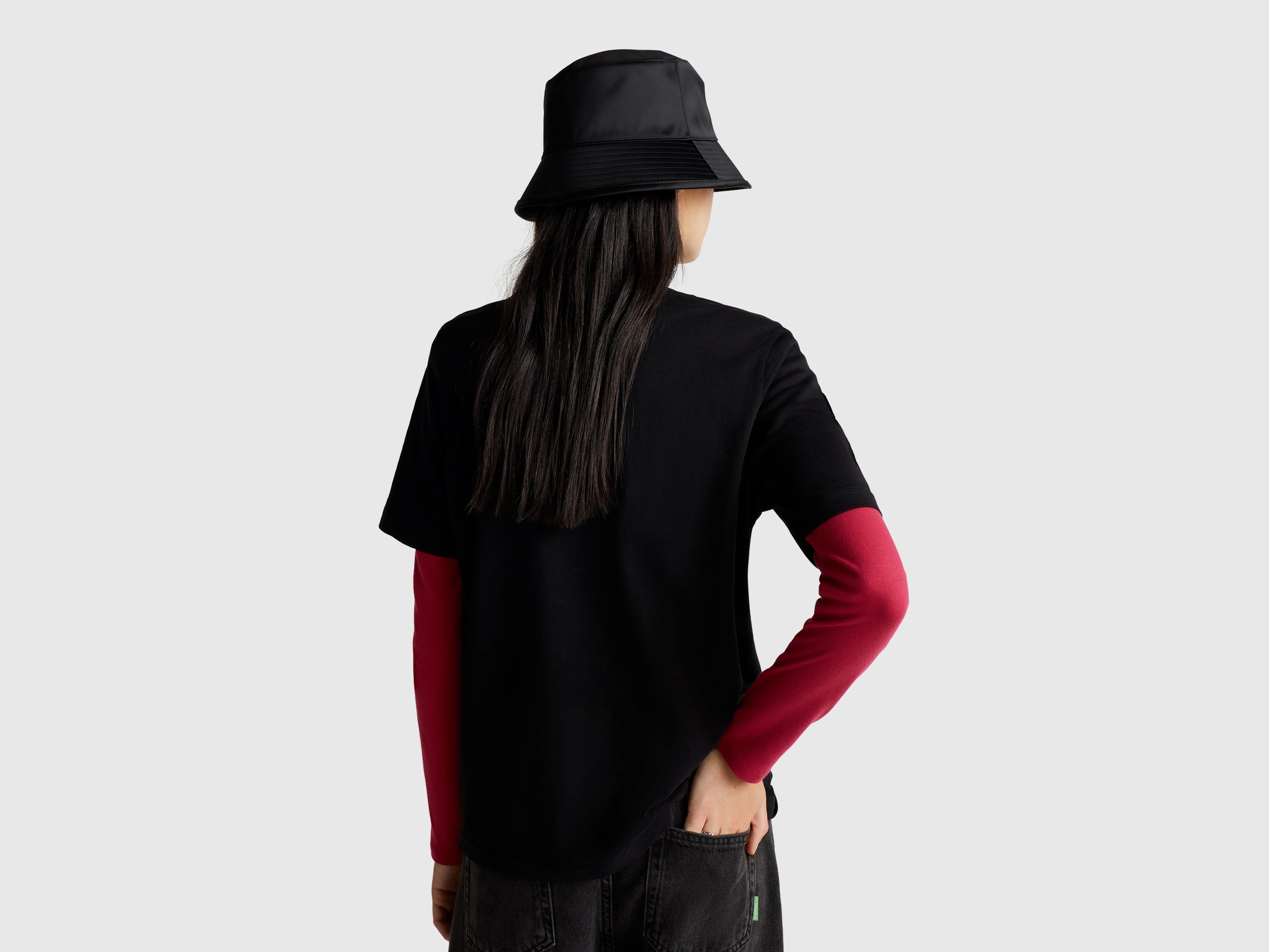 T-shirt de gola redonda em algodão flamé - ucb_image_B