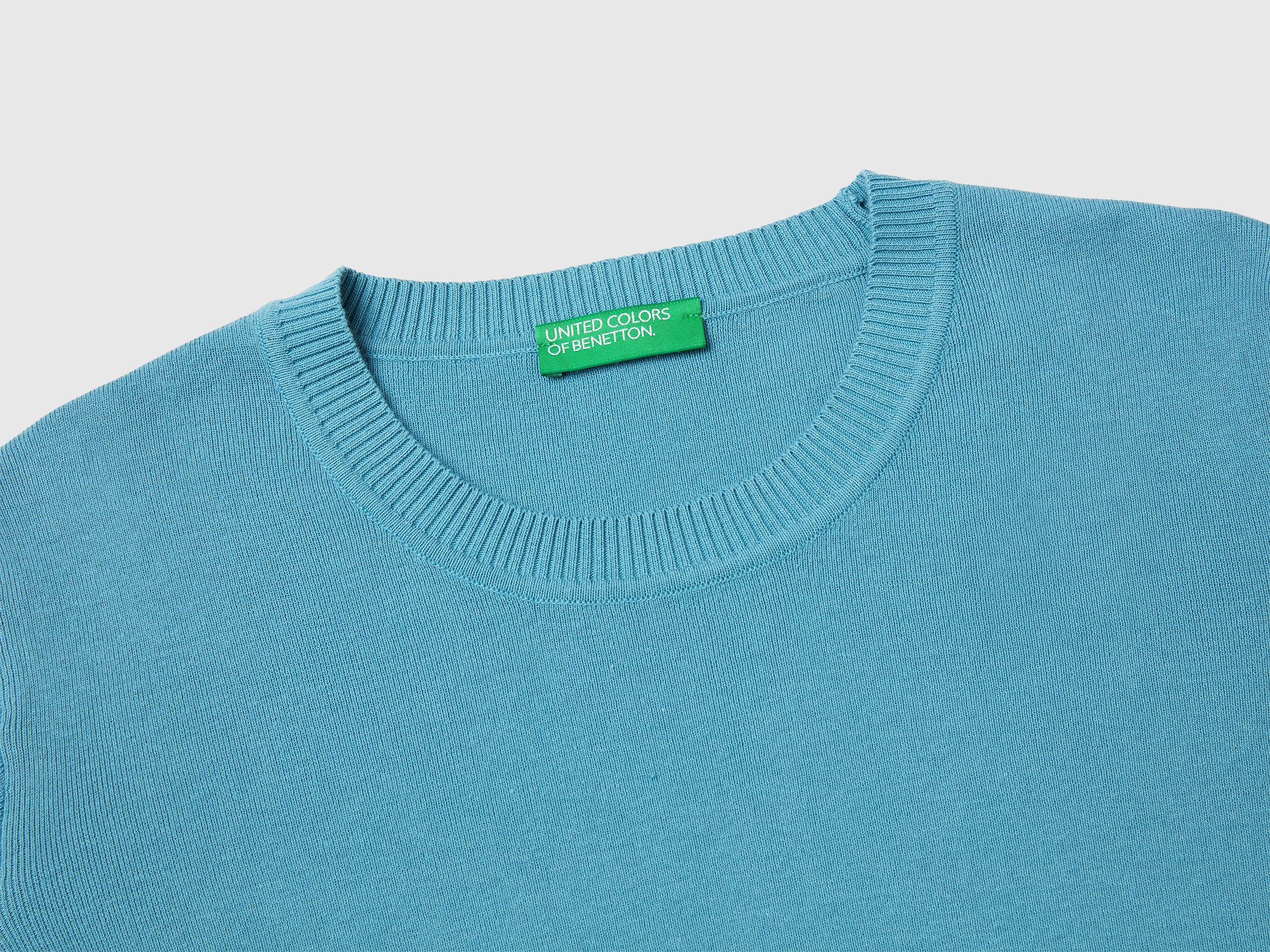 Powder blue sweater in cotton tricot - ucb_image_DS1