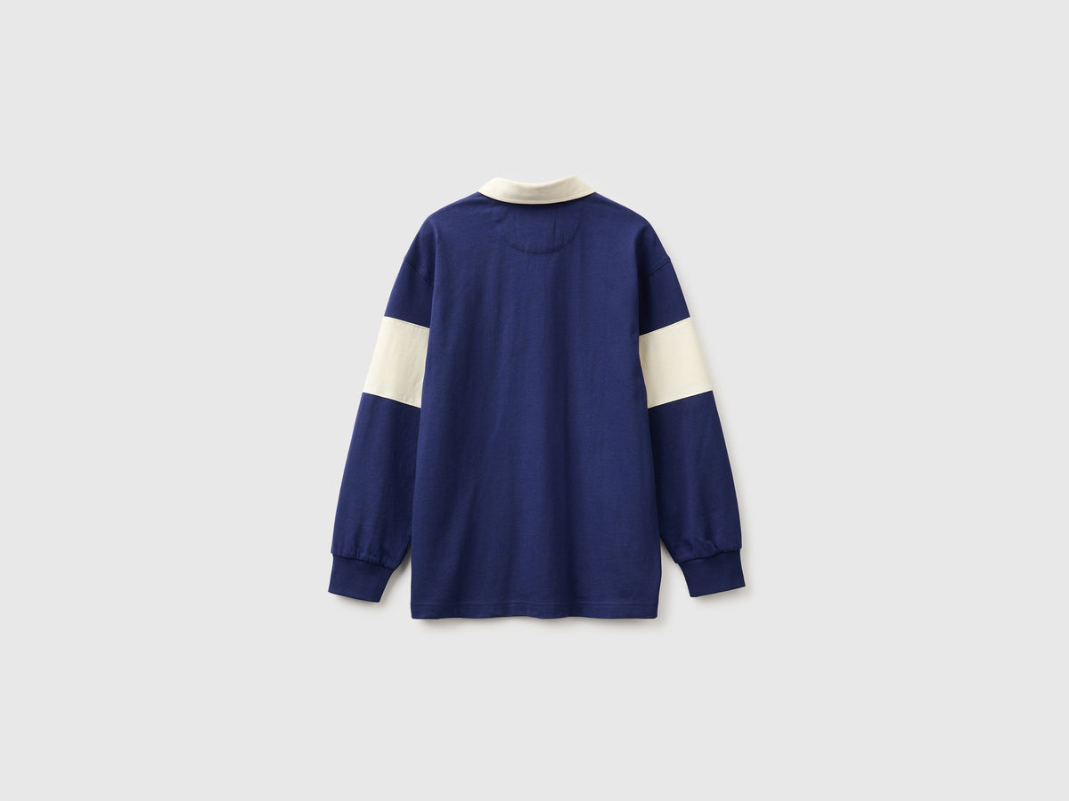 Polo azul-escuro Benetton Rugby em algodão orgânico - ucb_image_BS
