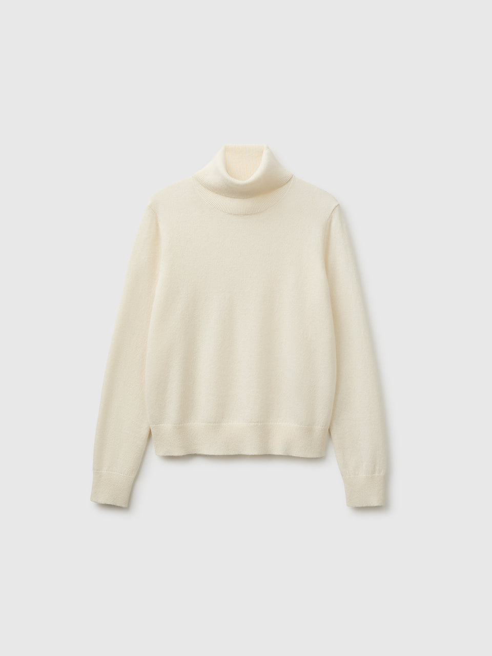 Camisola de gola alta branco nata em pura caxemira - ucb_image_FS