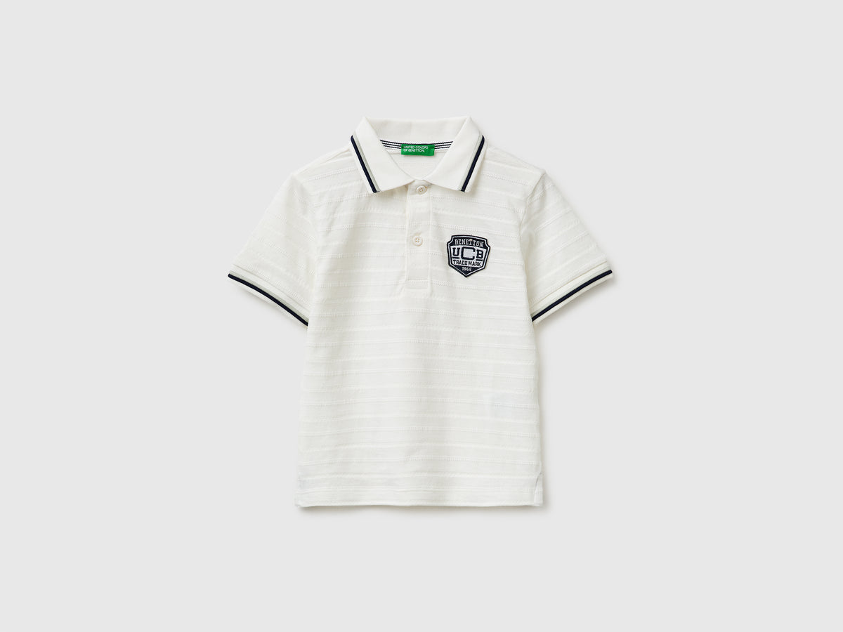 Striped polo shirt with patch - ucb_image_FS