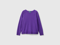 Camisola de gola redonda violeta em mistura de lã e caxemira - ucb_image_FS