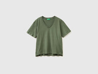 T-shirt decote em V em algodão leve - ucb_image_FS