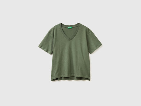 T-shirt decote em V em algodão leve - ucb_image_FS