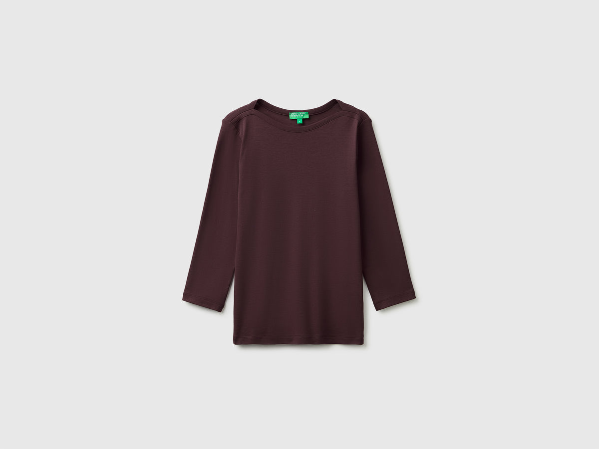 T-shirt slim fit com decote à barco - ucb_image_FS