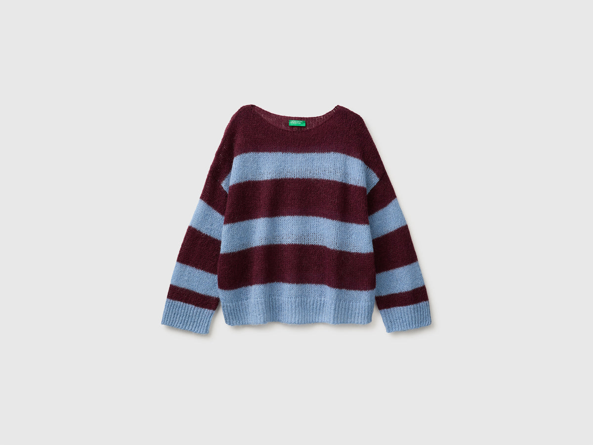 Camisola em mistura de mohair às riscas bicolor boxy fit - ucb_image_FS