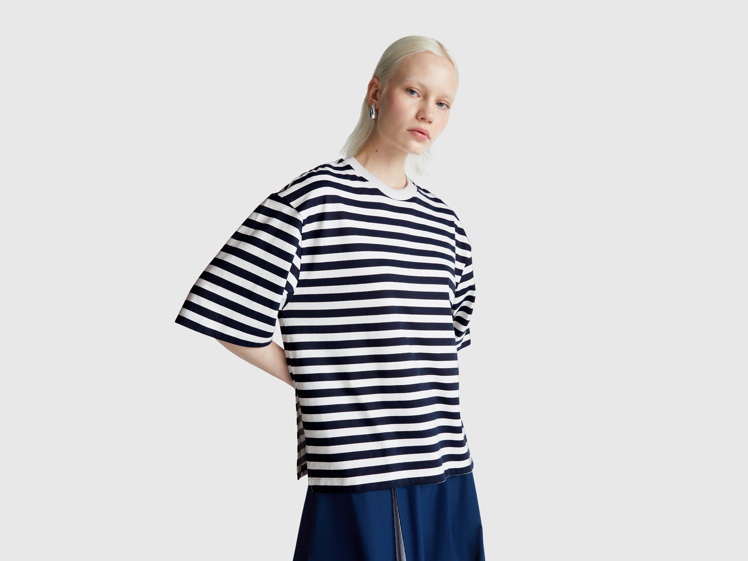 T-shirt às riscas over fit - ucb_image_F