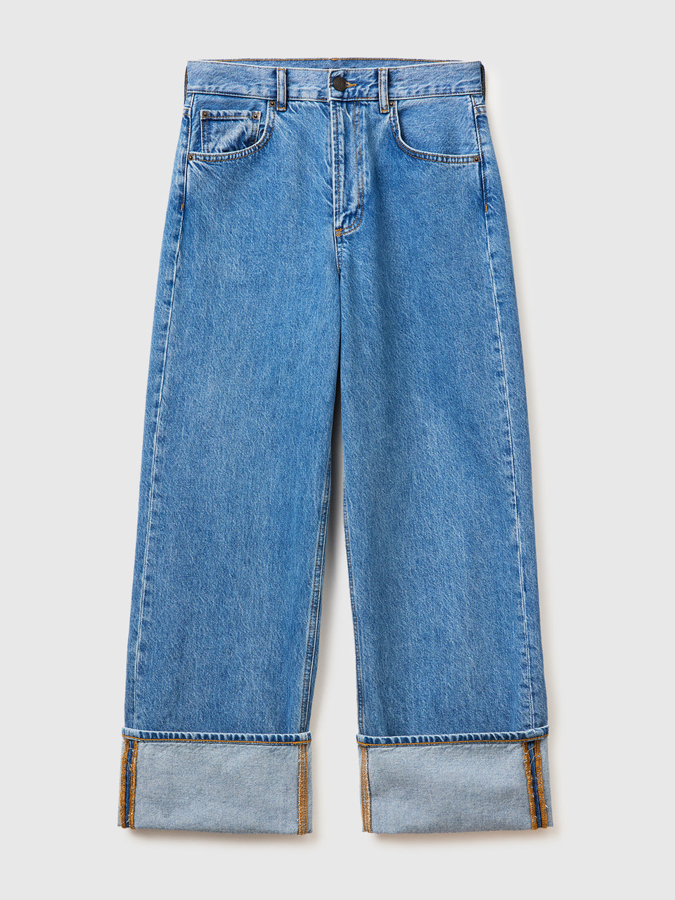Jeans cropped com dobra lavagem clara - ucb_image_FS