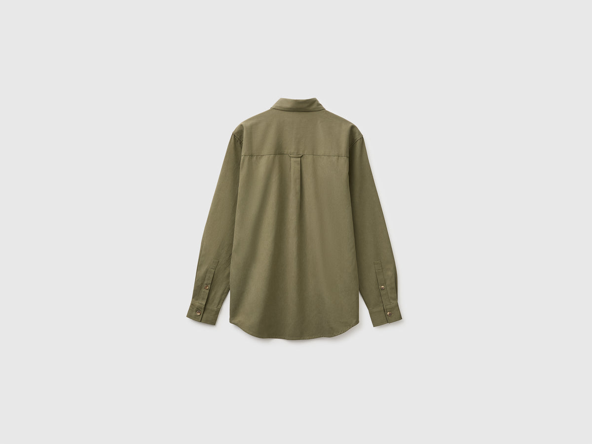 Camisa com bolso pequeno em lyocell e algodão - ucb_image_BS